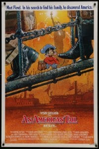 4z078 AMERICAN TAIL style A 1sh 1986 Steven Spielberg, Don Bluth, art of Fievel the mouse by Struzan