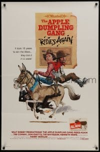 4z086 APPLE DUMPLING GANG RIDES AGAIN 1sh 1979 wacky art of Don Knotts & Tim Conway on donkey!