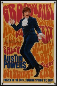 4z093 AUSTIN POWERS: INT'L MAN OF MYSTERY teaser DS 1sh 1997 Mike Myers, what a gas!