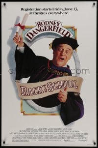 4z100 BACK TO SCHOOL advance 1sh 1986 Rodney Dangerfield goes to college with his son, great image!