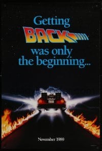 4z102 BACK TO THE FUTURE II teaser 1sh 1989 great image of the Delorean time machine!