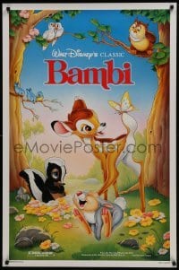 4z108 BAMBI 1sh R1988 Walt Disney cartoon deer classic, great Morrison art with Thumper & Flower!