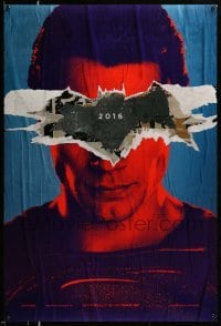 4z127 BATMAN V SUPERMAN teaser DS 1sh 2016 cool close up of Henry Cavill in title role under symbol!