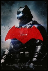 4z128 BATMAN V SUPERMAN teaser DS 1sh 2016 cool image of armored Ben Affleck in title role!