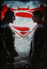 4z126 BATMAN V SUPERMAN teaser DS 1sh 2016 Ben Affleck and Henry Cavill in title roles facing off!