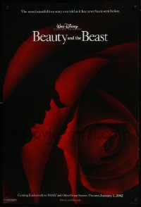 4z139 BEAUTY & THE BEAST IMAX advance DS 1sh R2002 Walt Disney cartoon classic, art of cast in rose!