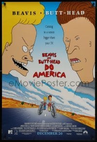 4z140 BEAVIS & BUTT-HEAD DO AMERICA advance DS 1sh 1996 Mike Judge MTV juvenile delinquent cartoon!