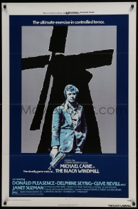 4z162 BLACK WINDMILL 1sh 1974 cool image of Michael Caine w/MAC-10, Donald Pleasence, Don Siegel