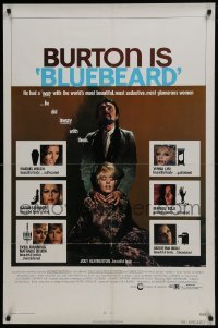 4z168 BLUEBEARD 1sh 1972 serial killer Richard Burton, Joey Heatherton has a beautiful body!