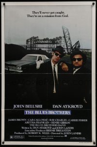 4z169 BLUES BROTHERS 1sh 1980 John Belushi & Dan Aykroyd are on a mission from God!