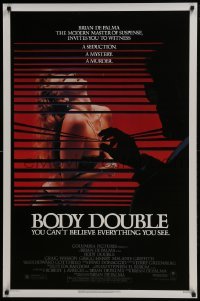 4z171 BODY DOUBLE style B 1sh 1985 Brian De Palma, Melanie Griffith, voyeur watches sexy woman!