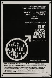 4z176 BOYS FROM BRAZIL style B 1sh 1978 Gregory Peck is a Nazi on the run from Laurence Olivier!