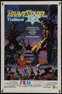 4z182 BRAVESTARR THE MOVIE 1sh 1987 Lou Scheimer, art from sci-fi western animated cartoon!