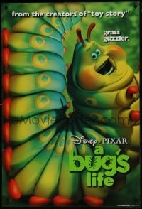 4z194 BUG'S LIFE teaser DS 1sh 1998 Walt Disney, Pixar CG cartoon, giant caterpillar!