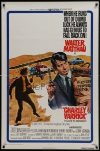 4z217 CHARLEY VARRICK 1sh 1973 Walter Matthau in Don Siegel crime classic!