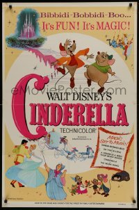 4z227 CINDERELLA 1sh R1973 Disney's classic musical cartoon, the greatest love story ever told!