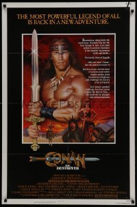 4z246 CONAN THE DESTROYER 1sh 1984 Arnold Schwarzenegger is the most powerful legend of all!