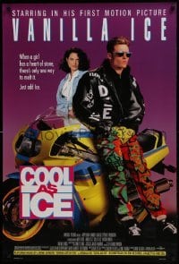 4z249 COOL AS ICE DS 1sh 1991 first Vanilla Ice movie, just add ice to melt a heart of stone!