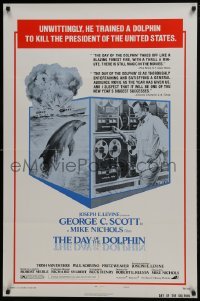 4z267 DAY OF THE DOLPHIN style B 1sh 1973 George C. Scott, Mike Nichols, dolphin assassin!