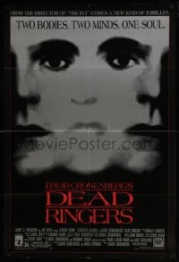 4z272 DEAD RINGERS 1sh 1988 Jeremy Irons & Genevieve Bujold, David Cronenberg, borderless design!