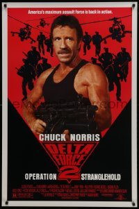 4z281 DELTA FORCE 2 1sh 1990 Chuck Norris with ridiculous gun is back in action!