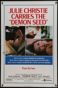 4z283 DEMON SEED style B 1sh 1977 Julie Christie is profanely violated by a demonic machine!