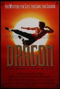 4z306 DRAGON: THE BRUCE LEE STORY DS 1sh 1993 Bruce Lee bio, cool image of Jason Scott Lee!