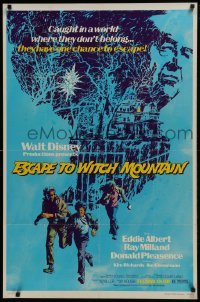 4z326 ESCAPE TO WITCH MOUNTAIN 1sh 1975 Disney, they're in a world where they don't belong!