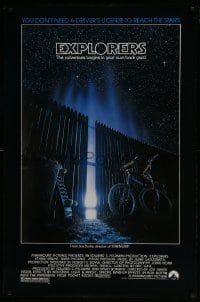 4z330 EXPLORERS 1sh 1985 directed by Joe Dante, the adventure begins in your own back yard!