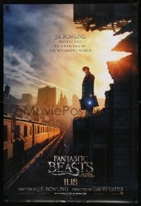 4z336 FANTASTIC BEASTS & WHERE TO FIND THEM int'l teaser DS 1sh 2016 Yates, J.K. Rowling, Miller!