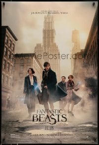 4z337 FANTASTIC BEASTS & WHERE TO FIND THEM teaser DS 1sh 2016 Yates, J.K. Rowling, Ezra Miller!