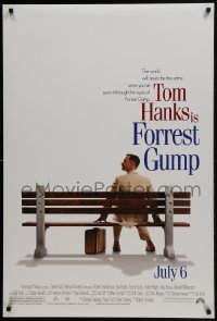 4z360 FORREST GUMP advance DS 1sh 1994 Tom Hanks sits on bench, Robert Zemeckis classic!