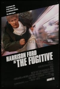 4z374 FUGITIVE advance DS 1sh 1993 Harrison Ford is on the run from Tommy Lee Jones!