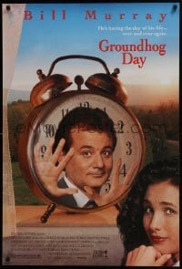 4z404 GROUNDHOG DAY DS 1sh 1993 Bill Murray, Andie MacDowell, directed by Harold Ramis!