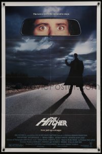 4z431 HITCHER 1sh 1986 C. Thomas Howell, Jennifer Jason Leigh! Rutger Hauer with thumb in air