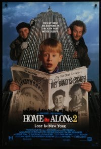 4z434 HOME ALONE 2 int'l DS 1sh 1992 Macaulay Culkin, Joe Pesci, Stern, Lost in New York!