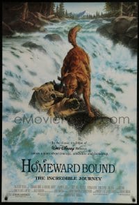 4z436 HOMEWARD BOUND DS 1sh 1993 Walt Disney, great art of animals going down river!