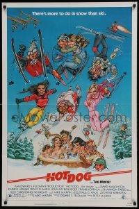 4z441 HOT DOG 1sh 1984 David Naughton, Tracy N. Smith, wacky Phil Roberts skiing artwork!