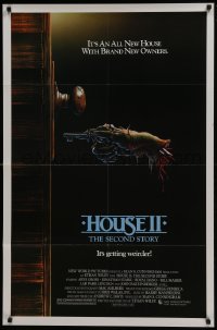 4z444 HOUSE II: THE SECOND STORY 1sh 1987 art of severed hand unlocking door by Bill Morrison!