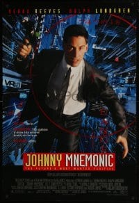 4z495 JOHNNY MNEMONIC DS 1sh 1995 Keanu Reeves, Dolph Lundgren, Dian Meyer, Ice-T, Takeshi Kitano