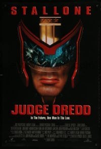 4z496 JUDGE DREDD DS 1sh 1995 in the future, Sylvester Stallone is the law, great close image