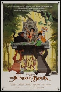 4z503 JUNGLE BOOK 1sh R1984 Walt Disney cartoon classic, great image of Mowgli & friends!