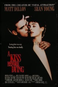 4z521 KISS BEFORE DYING DS 1sh 1991 cool image of Matt Dillon & sexy Sean Young!