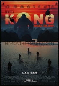 4z523 KONG: SKULL ISLAND advance DS 1sh 2017 Samuel Jackson, Hiddleston, the huge ape and soldiers!