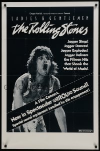 4z529 LADIES & GENTLEMEN THE ROLLING STONES 25x38 1sh 1973 great c/u of rock & roll singer Mick Jagger!