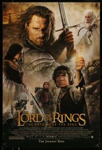 4z568 LORD OF THE RINGS: THE RETURN OF THE KING advance DS 1sh 2003 Jackson, cast montage!