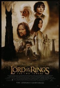 4z569 LORD OF THE RINGS: THE TWO TOWERS int'l DS 1sh 2002 Jackson & J.R.R. Tolkien, cast montage!