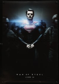 4z581 MAN OF STEEL teaser DS 1sh 2013 Henry Cavill in the title role as Superman handcuffed!