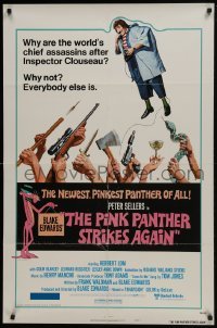 4z680 PINK PANTHER STRIKES AGAIN style B 1sh 1976 Peter Sellers is Inspector Clouseau, Geoffrey art!