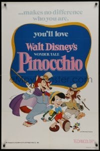 4z681 PINOCCHIO 1sh R1978 Disney classic fantasy cartoon about a wooden boy who wants to be real!